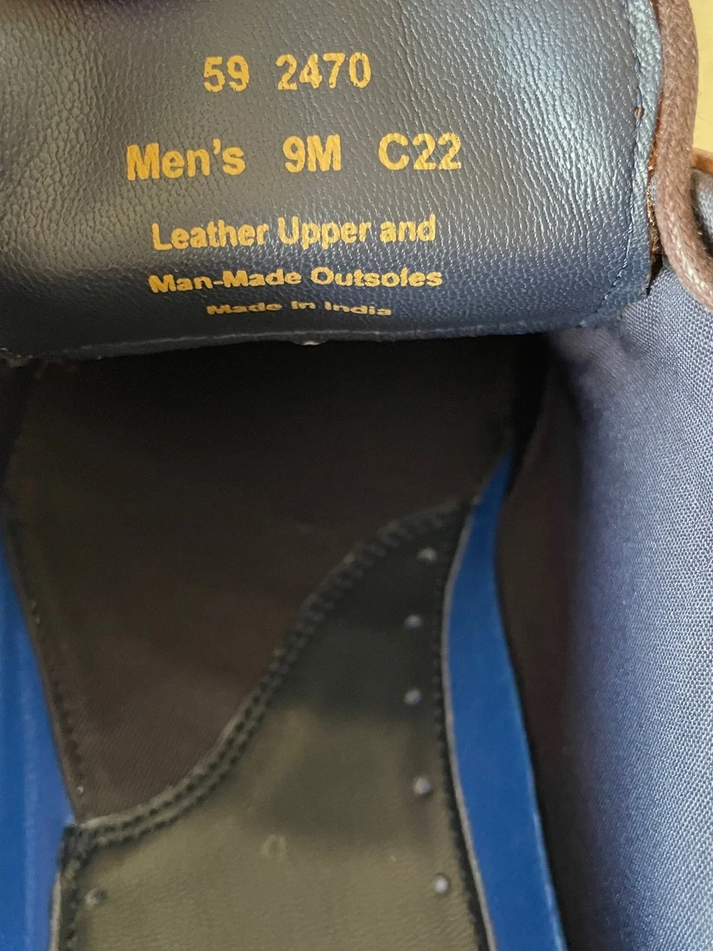 Johnston & Murphy Chestnut Brown Leather Lace-Up Oxfords 9M With Box